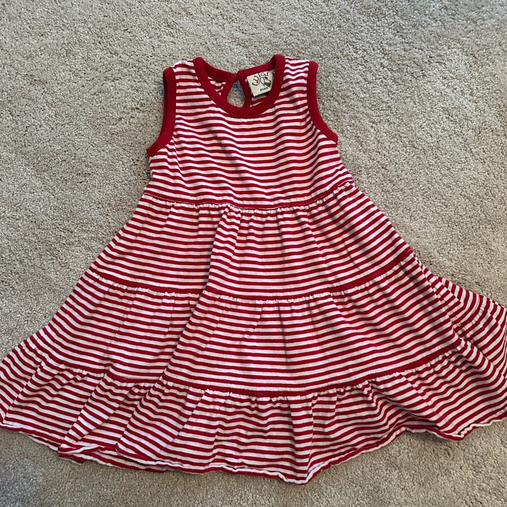 Red Ruffled Tiered Sleeveless Sundress